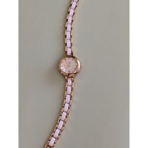 Preowned French Inspired Dainty Gold Tone Women's Watch 7.5in Working
